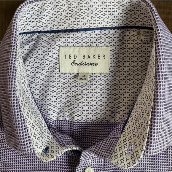 Ted Baker Endurance Men's Flip Cuff Geometric Shirt Large 16 34/35 - Picture 3 of 9